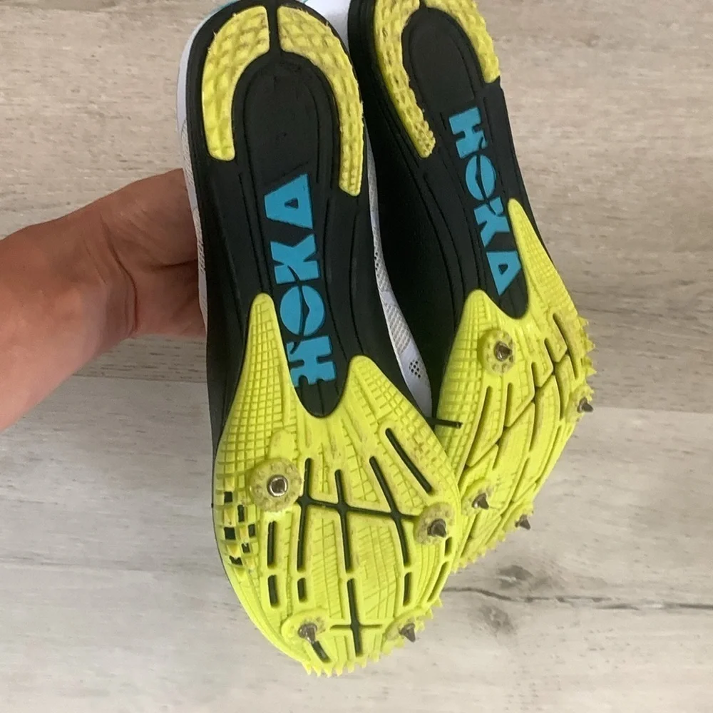 HOKA ONE ONE W ROCKET MD Track racing spikes. Size 10.5‎ teal blue white
